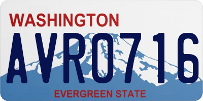 WA license plate AVR0716