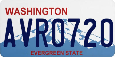 WA license plate AVR0720