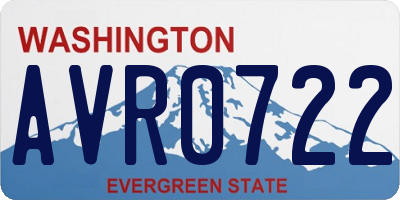 WA license plate AVR0722