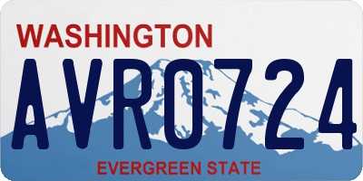 WA license plate AVR0724