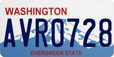 WA license plate AVR0728