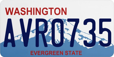 WA license plate AVR0735