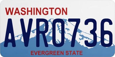 WA license plate AVR0736