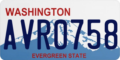 WA license plate AVR0758
