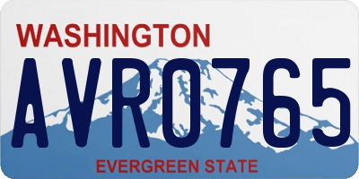 WA license plate AVR0765