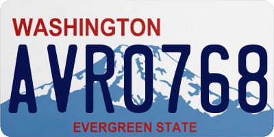 WA license plate AVR0768