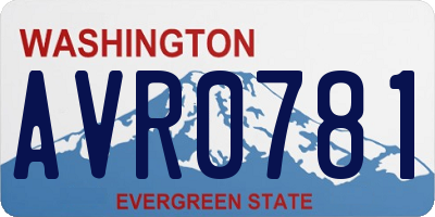 WA license plate AVR0781