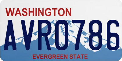 WA license plate AVR0786