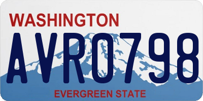 WA license plate AVR0798