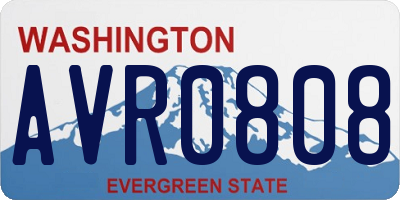 WA license plate AVR0808