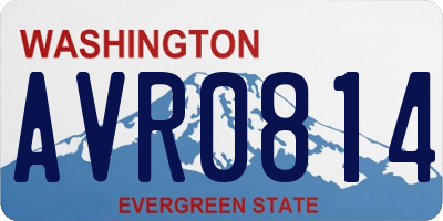 WA license plate AVR0814