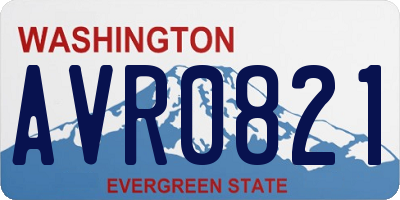 WA license plate AVR0821