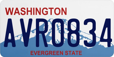 WA license plate AVR0834