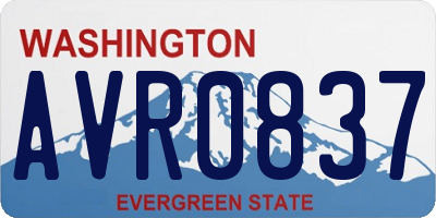WA license plate AVR0837