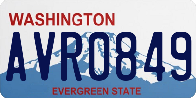 WA license plate AVR0849