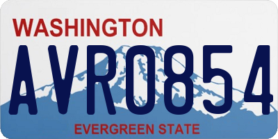 WA license plate AVR0854