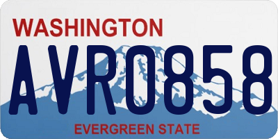 WA license plate AVR0858