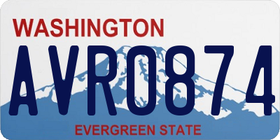 WA license plate AVR0874