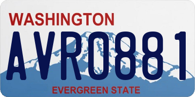 WA license plate AVR0881