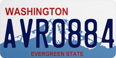WA license plate AVR0884