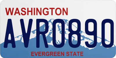WA license plate AVR0890