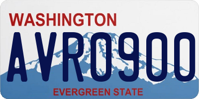 WA license plate AVR0900