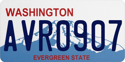 WA license plate AVR0907