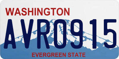WA license plate AVR0915
