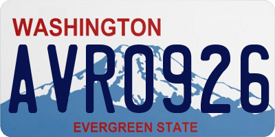 WA license plate AVR0926