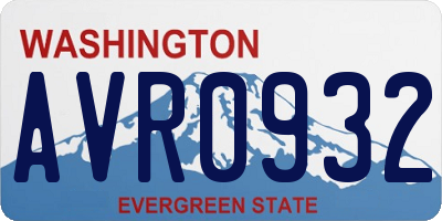 WA license plate AVR0932