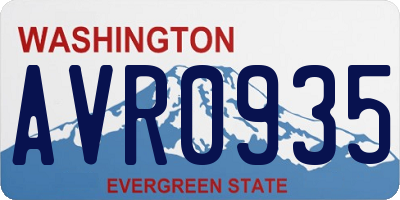 WA license plate AVR0935