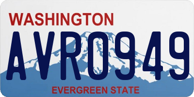 WA license plate AVR0949