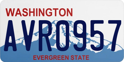 WA license plate AVR0957