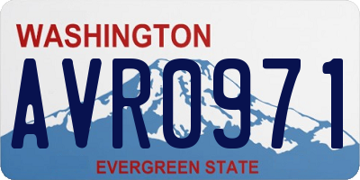 WA license plate AVR0971