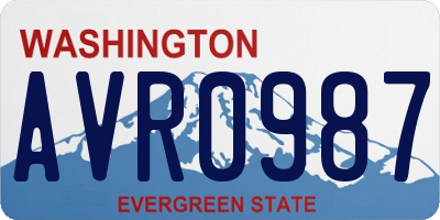 WA license plate AVR0987