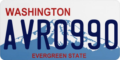 WA license plate AVR0990