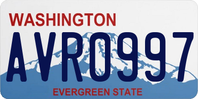 WA license plate AVR0997