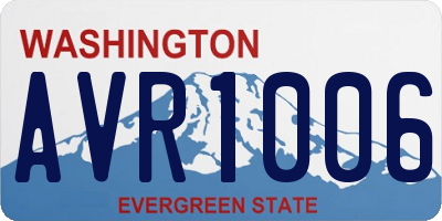 WA license plate AVR1006