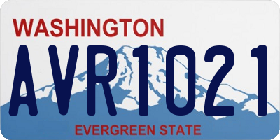 WA license plate AVR1021