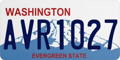 WA license plate AVR1027