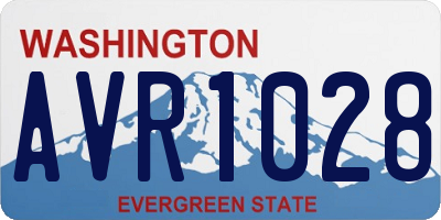 WA license plate AVR1028