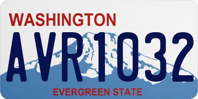 WA license plate AVR1032