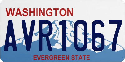 WA license plate AVR1067