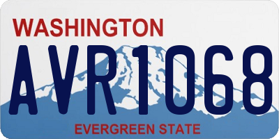 WA license plate AVR1068