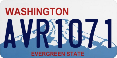 WA license plate AVR1071