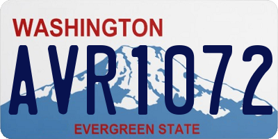 WA license plate AVR1072