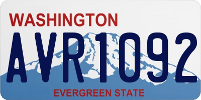 WA license plate AVR1092
