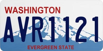 WA license plate AVR1121