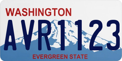 WA license plate AVR1123