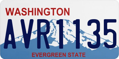 WA license plate AVR1135